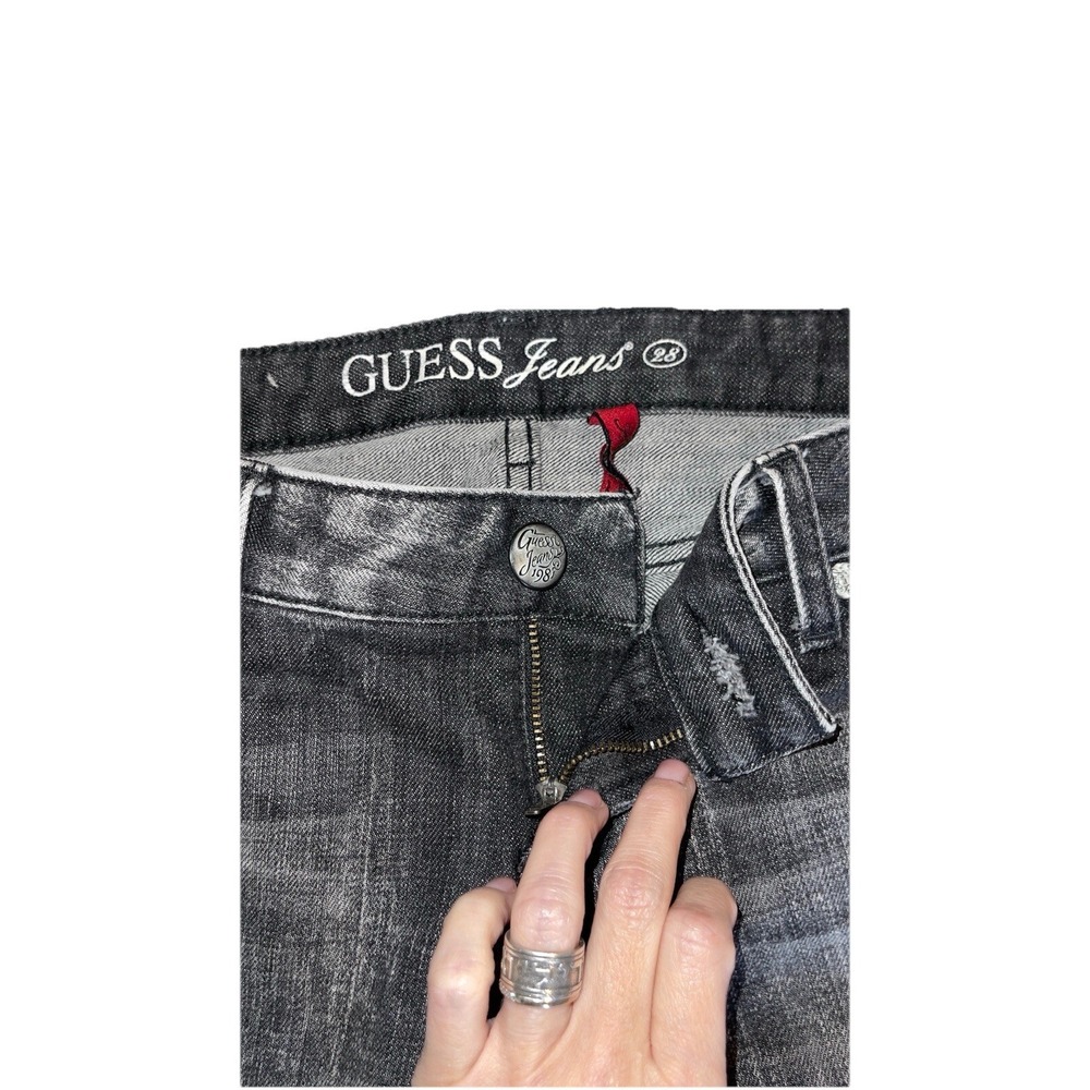 Guess Jeans Los Angeles Black Acid Wash Women's Size 28 Skinny Stretch Jeans - Picture 2 of 11